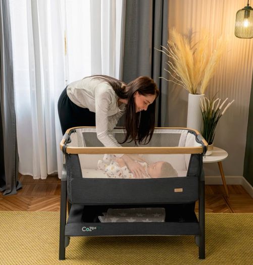 Tutti Bambini CoZee Lite Bedside Crib Charcoal