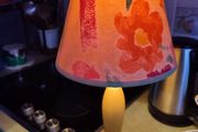 Funky Wood Table Lamp with lampshade.