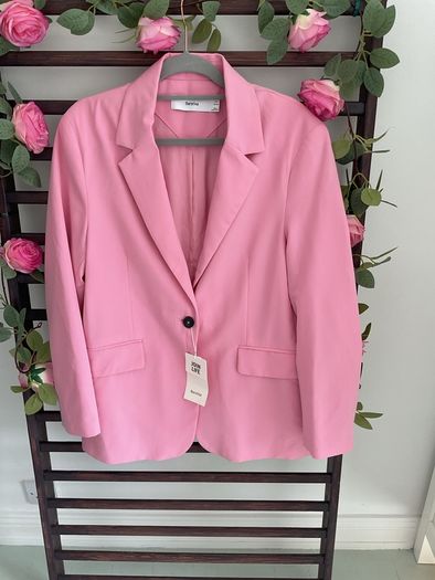 blazer Bnwt Bershka size large pink single breasted jacket