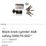 Black knob cylinder (x3) AGB safety 5000 - Made in Italy Image 2