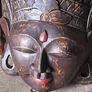 Large Vintage Hand-Carved Balinese Wooden Mask (Dewi Sri) Image 2
