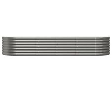 Garden Raised Bed Galvanised Steel 224x80x36 cm Grey