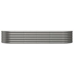 Garden Raised Bed Galvanised Steel 224x80x36 cm Grey
