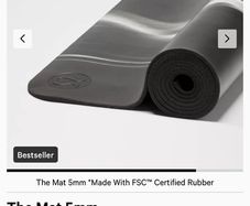 5mm Lululemon Yoga Mat - 2 sided for hot yoga