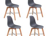 Dining Chairs 4 pcs Black Plastic