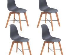 Dining Chairs 4 pcs Black Plastic