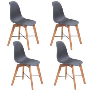 Dining Chairs 4 pcs Black Plastic