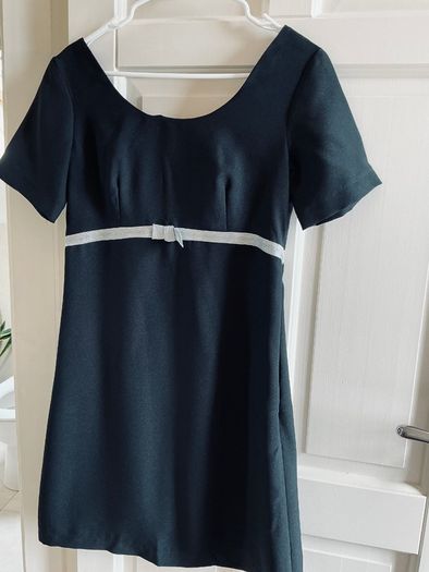 Black retro dress with silver waist detail small 8 10