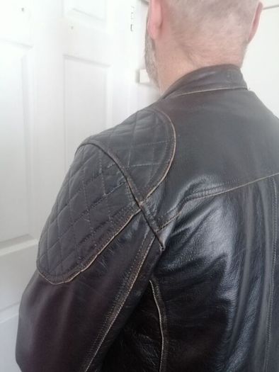 men's retro biker leather jacket