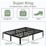 Super King Bed Frame 6ft with Rounded Corner Legs Image 9