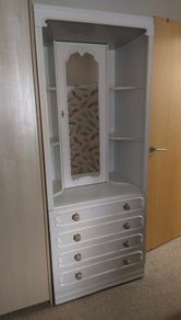 Vanity with 4 Drawers, Mirror, Hidden Compartment & Light