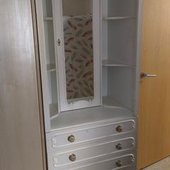 Vanity with 4 Drawers, Mirror, Hidden Compartment & Light