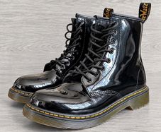 Dr Martens 1460 J Black Glossy Lace Up Patent Boots UK 3 EU 36 fits up to 4.5