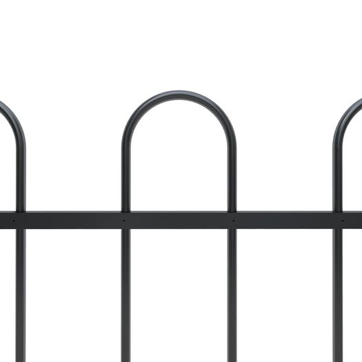 Garden Fence with Hoop Top Steel 13.6x0.6 m Black