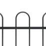 Garden Fence with Hoop Top Steel 17x1 m Black Image 3