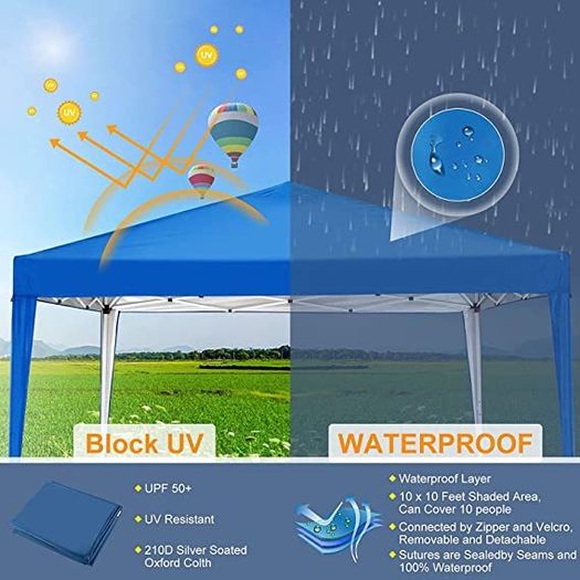 3 x 3 m, folding gazebo, Marquee Waterproof PU coating, heavy duty steel frame, with 4 sandbags