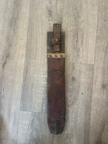 WW2 British Military Heavy Machete / Golok with Leather Scabbard (Dated 1945)