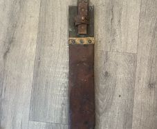 WW2 British Military Heavy Machete / Golok with Leather Scabbard (Dated 1945)
