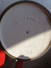 saucepan. Le Crueset.  2 Red Heavy. Saucepans  Made in France. Reduced now