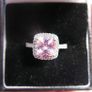 Vintage Solid Sterling Silver 925 and DQCZ Pink Halo Ring Size L1/2 - 3,43g Image 4