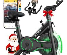 Exercise Bike for Home Use, Adjustable Magnetic Resistance Spin bike with Smart APP, Home Gym Equipment Stationary Bike with Dumbbell Rack, LCD Display, Tablet Holder, 180KG Weight Capacity