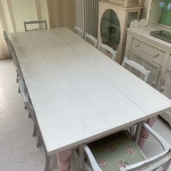 10 Seater Vintage Table & Chairs