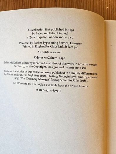 The Collected Stories.  By John Mcgahern. First Edition Hardback In Good Condition.  See Photos For Same.