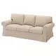 New EKTORP Cover for 3-seat sofa, dark beige