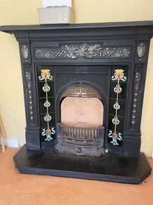 Antique Cast Iron Fireplace Insert Victorian Style