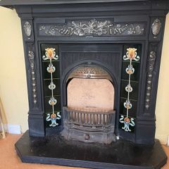 Antique Cast Iron Fireplace Insert Victorian Style
