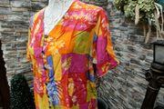 vintage 90s 00s multi colored floral print blouse