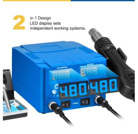 800W SMD Soldering Station Quick Heat Electric Hot Air Gun 2 in 1 Led Display Electric Soldering Iron