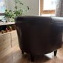 Brown faux leather tub chair Image 2