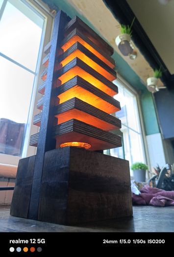 Hand crafted tiered lamp