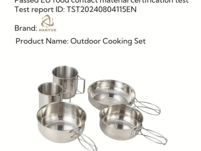 5 pieces camping cookware set. Compact and lightweight