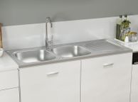 main image for ad Kitchen Sink with Double Sinks Silver 1200x600x155 mm Stainless Steel