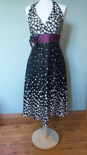 Silk Polkadot halterneck dress