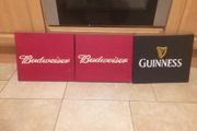 Set of three painted pictures of beer brands Free postage