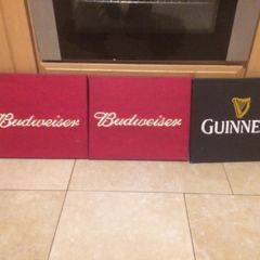Set of three painted pictures of beer brands Free postage