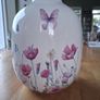 Ceramic vase with butterfly and floral design Image 2