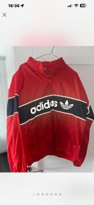 Vintage Adidas Trefoil windbreaker jacket - red and navy