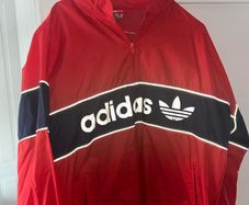 Vintage Adidas Trefoil windbreaker jacket - red and navy