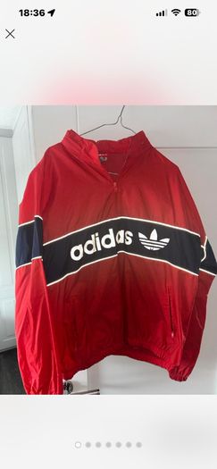 Vintage Adidas Trefoil windbreaker jacket - red and navy