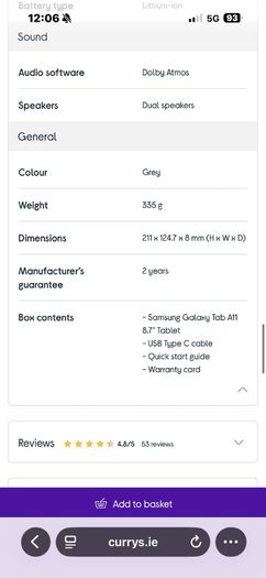 Brand New Samsung Tab A11 8.7 Inch 64gb