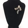 Vintage Sterling Silver Filigree Flower Brooch Image 9
