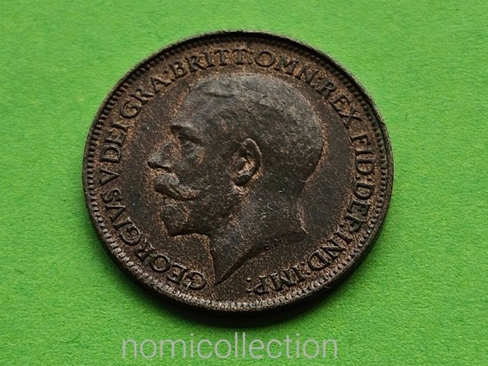 United Kingdom 1923 year Bronze Farthing.