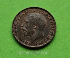 United Kingdom 1923 year Bronze Farthing.