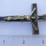 Antique Cross Pendant 1800s Brass and Wood Crucifix 4" Image 6