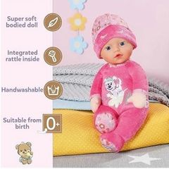 Zapf Baby born Sleepy for babies-30cm pink Soft bodied doll EUC