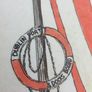 Pat liddy ,irish artist, historian,,1988 Carslberg viking ship Dublin port advertising  art picture,,see picture for condition ,sold as seen . Image 8